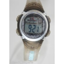 Armitron Ladies Digital Watch Alarm Chronograph Rubber Smoke Strap