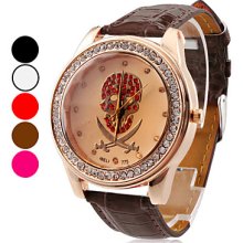 Assorted Colors Women's Skull Design PU Analog Quartz Wrist Fashion Watch