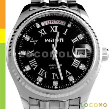 Automatic Kinetic Mechanical Skeleton Dial Analog Watch