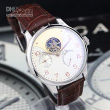 Automatic Portuguese Tourbillon Retrograde Iw251 Brown Leather Silve