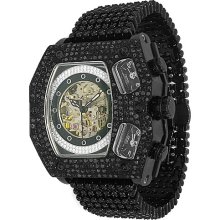 Avianne&Co. Mens Jamison Collection Black Diamond Watch 14.50 Ctw