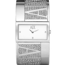 AX Armani Exchange Ladies' Rectangular Logo Bangle Watch