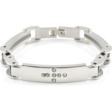 B816 R&d Brand MenÃ¢s Bracelet Stainless Steel Cross Cz Silver Hot Style Deluxe