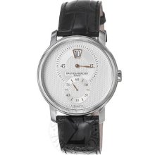 Baume Mercier Mens Classima Silver Dial Black Leather Strap Watch 10039