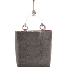 Baxter Designs Small Boa Tote Silver - Baxter Designs Fabric Handbags