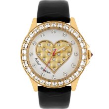 Betsey Johnson Quilted Heart Dial Watch, 40mm