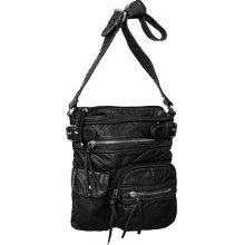 Black Distressed ''Mini Cargo'' Crossbody Swingpouch Bag