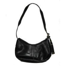 Black Leather Purse Handbag Bag Etienne Aigner Classic Shoulder Soft