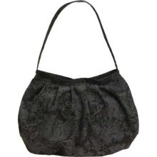 Black Paisley Ultra Suede Hobo Bag