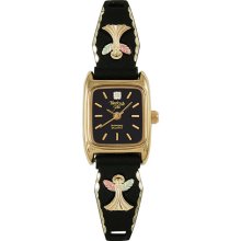 Black Powder Coated Gold Angel Watch