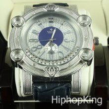 Bling Blue Metallic Dial Beautiful Hip Hop Icy Watch Puff Daddy Sport Style