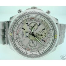 Breitling Chrono Bentley 6.75 Steel Watch White Dial