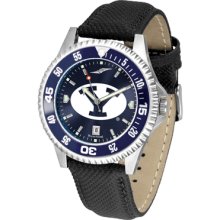 Brigham Young Cougars Competitor AnoChrome Poly/Leather Band Watch