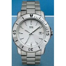 Bulova Tfx Collection Men`s Stainless Steel Watch W/ Unidirectional Bezel