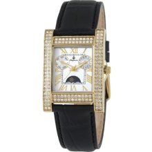 Burgmeister Ladies Quartz Watch With Silver Dial Analogue Display And Black Leather Strap Bm602-212