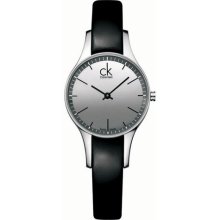 Calvin Klein ck simplicity black leather watch one size.