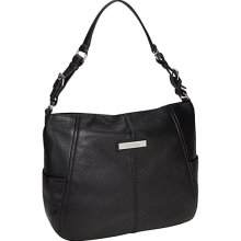 Calvin Klein Key Item Leather Hobo Black - Calvin Klein Leather Handbags