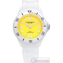 Cannibal - Childrens White Rubber Yellow Dial Watch - Ck215-01f
