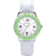 Cannibal Kid's Quartz Watch With Silver Dial Analogue Display And White Plastic Or Pu Strap Ck227-01