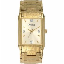 Caravelle by Bulova 44D15 Mens' Gold-Tone Watch W/Rectangular Face Promotional Caravelle by Bulova 44D15 Mens' Gold-Tone Watch W/Rectangular Face Promotional