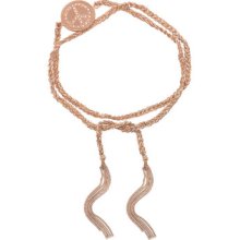 Carolina Bucci - Lucky 18-karat rose gold, diamond and silk charm bracelet