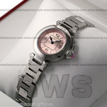 Cartier Miss Pasha Ladies Pink Stainless Steel Quartz 27mm W3140008 Ret: $3,600