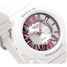 Casio Baby-g, Analog-digital, Neon Illuminator, Bga160 Bga-160-7b2, White