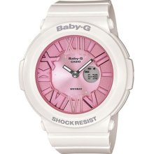 Casio Baby-g Bga161-7b2 Gloss White & Pink Ana-digital, Chrono, Stopwatch World