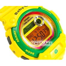 Casio Baby-g G-lide Tide Graph Blx-100 Blx-100-9 Yellow Toughness 100% Authentic
