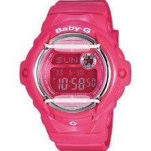 Casio Baby Hot Pink Strap Round Case Digital Sport Women's Watch Super Cute