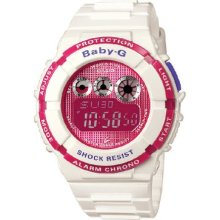 Casio Bgd-121-7Er Ladies Watch Quartz Digital Pink Dial White Resin Strap