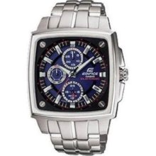 Casio #EF331SB-2AV Mens Edifice Solar Power Stainless Steel Multi