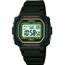 Casio F108wh-3a Backlit Digital Black Green Resin Strap Watch