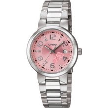 Casio Fashion Flower Emblem Pink Dial Ladies Watch Ltp-1292d-4 Ltp1292d 4