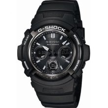 Casio G-shock Awg-m100bw-1ajf Garish Black Solar Radio Multiband 6 Japan