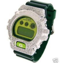 Casio G-shock Dw6900 Illuminating 6ct Big Diamond Watch