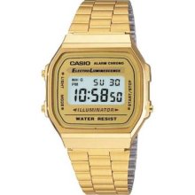 Casio Gold A168wg Digital Alarm Mens Watch A168w-g