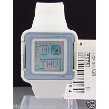 Casio Lcf-20 Retro Game Display Face Poptone World Time Led Alarm Lcd Face Watch
