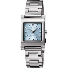 Casio Ltp-1237d-2a2 Women's Ladies Fashion Square Quartz Analog Blue Dial Watch