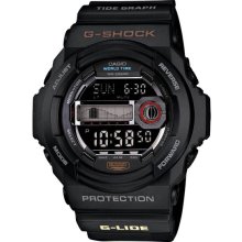 Casio Men's Black G-Shock Multi-Function Moon Tide Grpah Plastic Resin Case and Bracelet GLX150-1