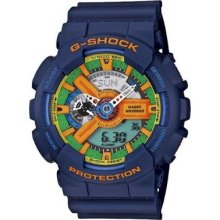 Casio Men's GA110FC-2A Blue Resin Quartz with Green Dial Watch