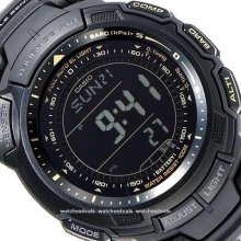 Casio Pro-trek, Triple Sensor, Solar, Trekking, Prg110y Prg-110y-1v, All Black