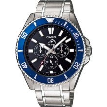 Casio Watch Wr 200m Date Day 24-hour Mdv-303d-1a2 Blue