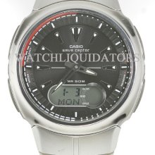 Casio Wave Ceptor Atomic Alarm Chrono World Time 50m Wr Sport Watch Wva106d-1