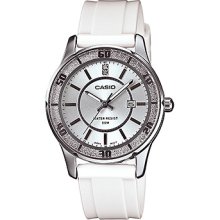 Casio White/Silver Face and White Band