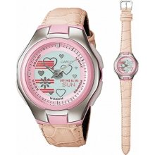 Casio Women's Core LCF10L-4AV Pink Leather Quartz Watch with Pink Dial