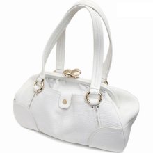Celine White Framed Leather Satchel handbag