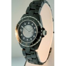 Chanel J12 38mm H1757 Black Ceramic And Diamond $12,850.00 Automatic Lady Watch.