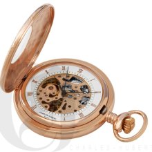 Charles Hubert Paris Rose Gold-Plated Mechanical Pocket Watch 3806