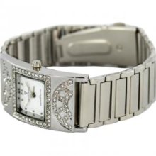 Charlie Jill WATW-0738M-SVRWHT Charlie Jill Elegant Women Watch in White Dial Enchanted with Stunning Crystal Stainless Steel Bracelet